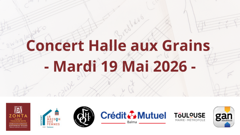 Concert caritatif à la Halle Aux Grains avec l&rsquo;Orchestre d&rsquo;Harmonie de Quint-Fonsegrives au profit de la Maison des Femmes